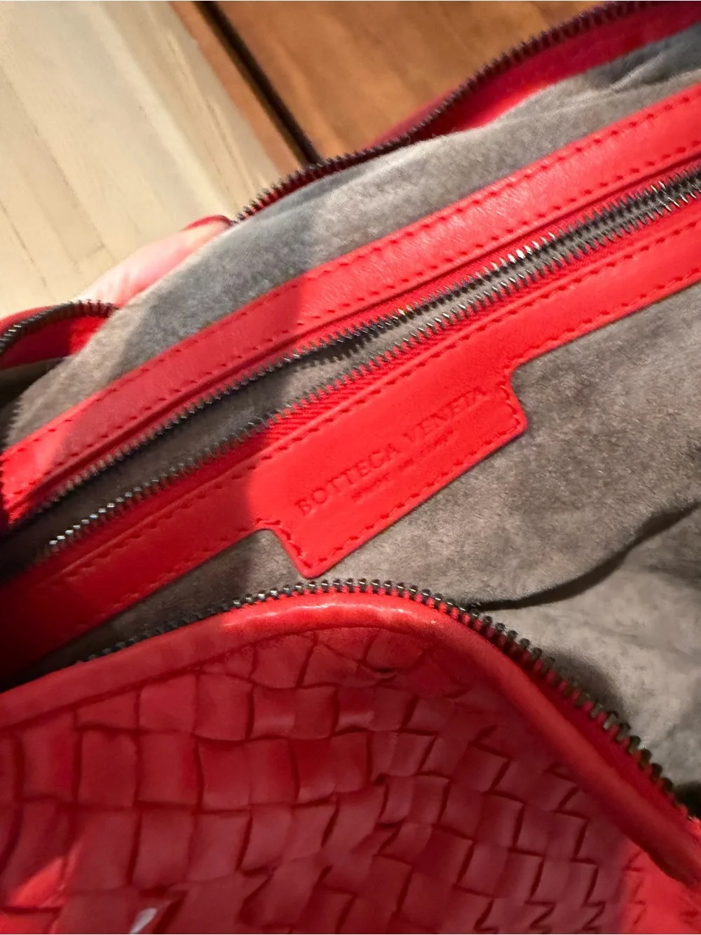 Bottega Veneta Red Intrecciato Leather Hobo